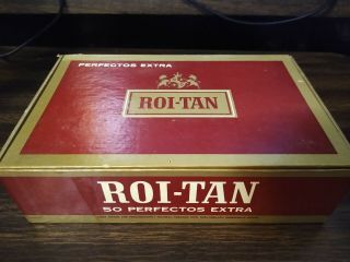 Roi - Tan Cigar Box - Perfectos Extra - Vintage