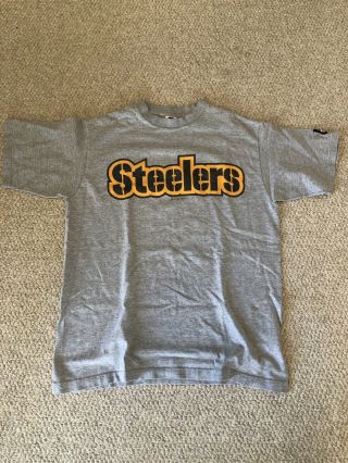 Pittsburgh Steelers Starter T - Shirt Gray L Large Nfl Vintage 1995