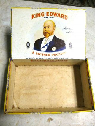 Vintage “king Edward The Seventh Invincible” Cigar Box – Sturdy But Worn