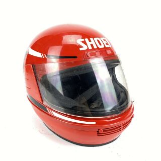 Vintage Shoei Red Full Face Motorcycle Helmet Tf - 280 Size Small