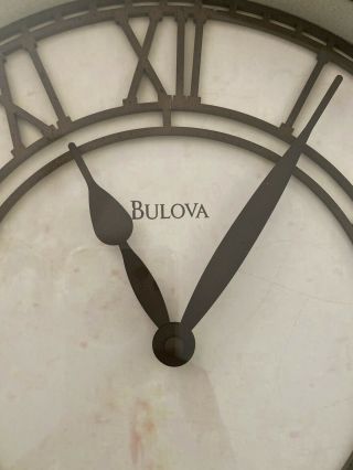Vintage Bulova 15” Round Wall Clock Solid Oak 3