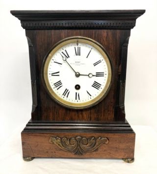 Antique Examined By Dent London Rosewood Bracket Mantel Clock Mougin
