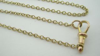 Antique Victorian 9ct Gold Chain Necklace With Rose Gold Dog Clip - 5.  3 Gms