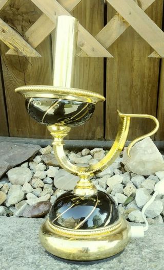 F.  Fabbian Vintage Brass Art Deco Table Lamp Desk Lamp Light Made In Italy