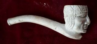 Antique C1885 Estate Clay Pipe.  Irish/ Celtic Man With Crown Of Pine.  Wisdom Odv