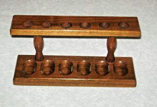 Vintage Mid Century 6 Pipe Stand Walnut Wood By Dunhill