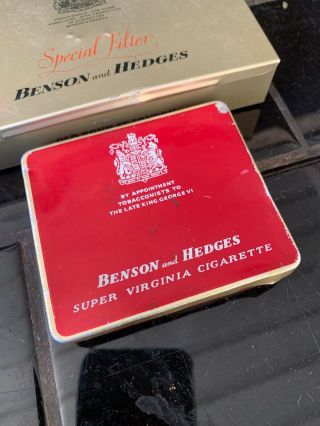 SET OF 2 X BENSON & HEDGES CIGARETTES Tobacco Vintage Australian Tins 2