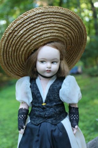 12 " Sweet Vintage Doll Made In Italy,  Dressed In Swiss Costume - -