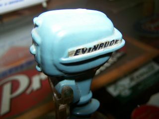 Vintage EVINRUDE OUTBOARD MOTOR Boat TOY Motion Stand 2 Sided Sign Ad Toys Ship 3