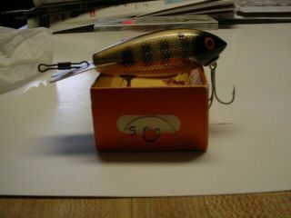 Vintage Wood Bomber Lure Model 589 Gold Metascale Color Unfished Pretty