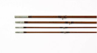 9 ' Early Goodwin Granger Victory 3Pc 2T Antique Bamboo Fly Rod Sock & Tube 2