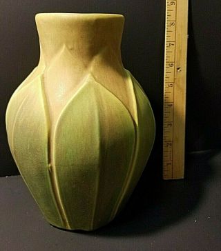 Vtg Roseville Early Velmoss American Art Crafts Antique Pottery Matte Green Vase