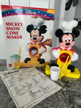 Vintage Arco Mickey Mouse Snow Cone Shaved Ice Maker W/original Cup & Spoon