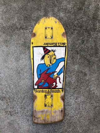 Vintage 80s G&s Gordon And Smith Neil Blender Rocking Dog Skateboard Deck