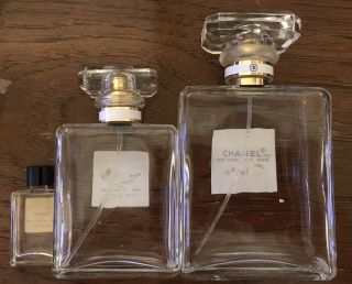 Vintage Chanel No.  5 Perfume Bottles,  3 Sizes,  Set Of 3