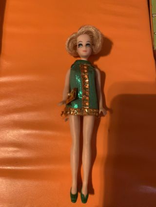 Vintage Topper Dawn Doll Jessica P31 Green Outfit And Shoes Purse