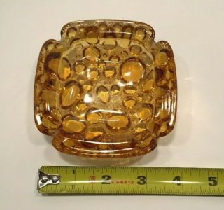 Vintage Libbey Glass Pebble Beach Ashtray 4 ",  Amber/gold Color,  Trinket Dish