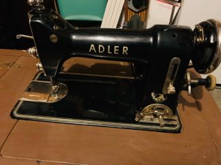 Adler 187 Sewing Machine In Cabinet With Chair,  Made In Germany.  Well