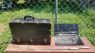 Old Embalming Travel Kit w/3 2Qt Glass Bottles Trocar Tools Mortician Undertaker 2