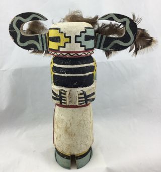 1930’s Antique Vintage 9” Hopi Kachina Katsina Doll Signed Bear Warrior Otto?