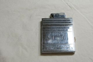 Vintage Dunmore Chrome Cigarette Case With Can Lighter