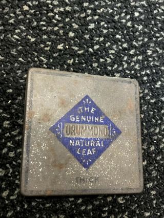 Vintage Drummond Tobacco Hinged Tin Natural Leaf Thick