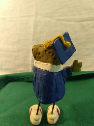 Vtg Graduate Frog Hand Painted Resin Russ Berrie Signed by K Kelly Blue Yellow 3