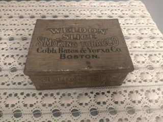 Vintage Weldon Slice Smoking Tobacco Tin.  Cobb,  Bates & Yerxa Co Boston Rare