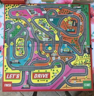 1969 Let ' s Drive Road Safety Board Game Milton Bradley Complete - Vintage 2