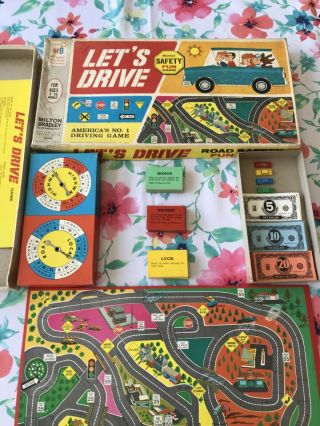 1969 Let ' s Drive Road Safety Board Game Milton Bradley Complete - Vintage 3