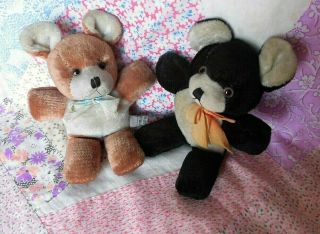 2 Plush Collectible Teddy Bears Made In Japan Old 50 