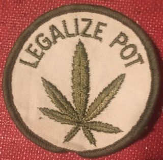 Vintage 1960s / Early 70s " Legalize Pot " 3 " Patch Green Text / Graphic