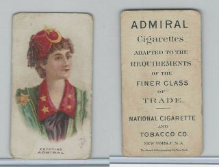 N388 Admiral Cigarettes,  National Types,  Sailor Girls,  1890,  Egypt