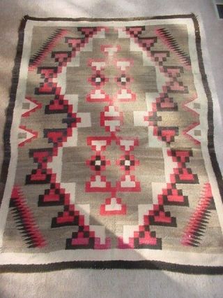 Old 1920s Navajo Indian Blanket Rug Textile