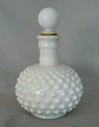 Vintage Fenton White Milk Glass Perfume Bottle Decanter - Stopper
