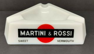 Vintage Martini & Rossi Sweet Vermouth Triangle Ash Tray Red Dot Opalex France