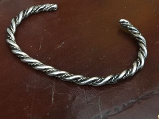 Vintage Navajo Sterling Silver Braided Twisted Rope 5 " Cuff Bracelet 13.  5g