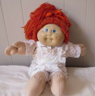 Redhead Blue Eyes 1 Dimple Summer Bibs 1983 - 85 Cabbage Patch Kids Coleco Doll