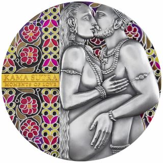 Kama Sutra Moments Of Love 3 Oz Antique Finish Silver Coin Cfa Cameroon 2019