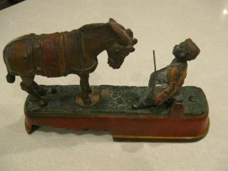 Great Antique Cast Iron Mechanical Bank Always Did Spise A Mule Paint