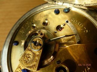 1873 H.  Z.  Culver Antique Elgin National Watch Co Size 18 Coin Pocket Watch Runs