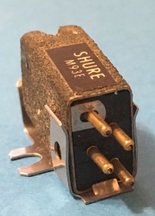 Shure M93e Turntable Cartridge With Two Very Worn Styli.  Vintage.