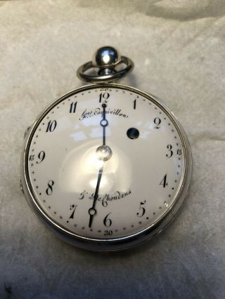Antique French Silver Verge Fusee Quarter Repeater Pocket Watch.  1790 - 1840