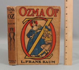 1907 Antique First Edition Ozma Of Oz,  L.  Frank Baum Illustrated Book,  Nr