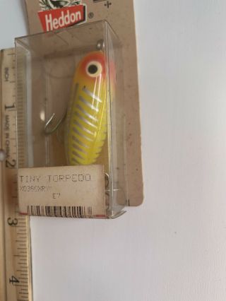 Vintage Heddon Tiny Torpedo Lure 360 XRY Yellow/Red/Silver 2