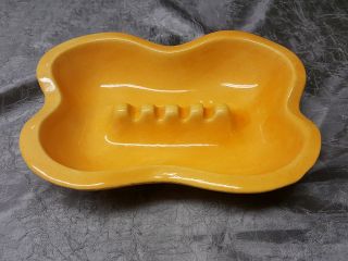 Vintage Mccoy Usa Pottery Buttercup Yellow Ash Tray Cigarette Cigar Holder 1703