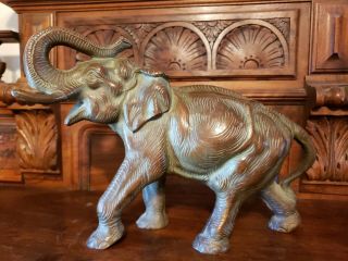 Antique Hubley? Cast Iron Elephant Doorstop Decorative Art Detailed Heavy 383