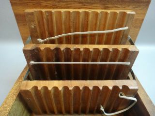 CARVED Vintage Wooden Cigarette Little Cigars Dispenser Box Holder 3 Trays of 10 2