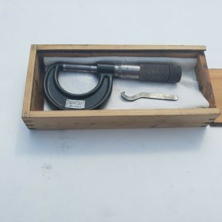 Vintage Lufkin 0 - 1” Micrometer No.  1911 In Wood Box.