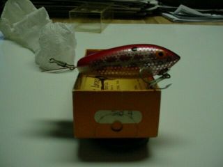 Vintage Wood Bomber Lure Model Red Metascale Better Look